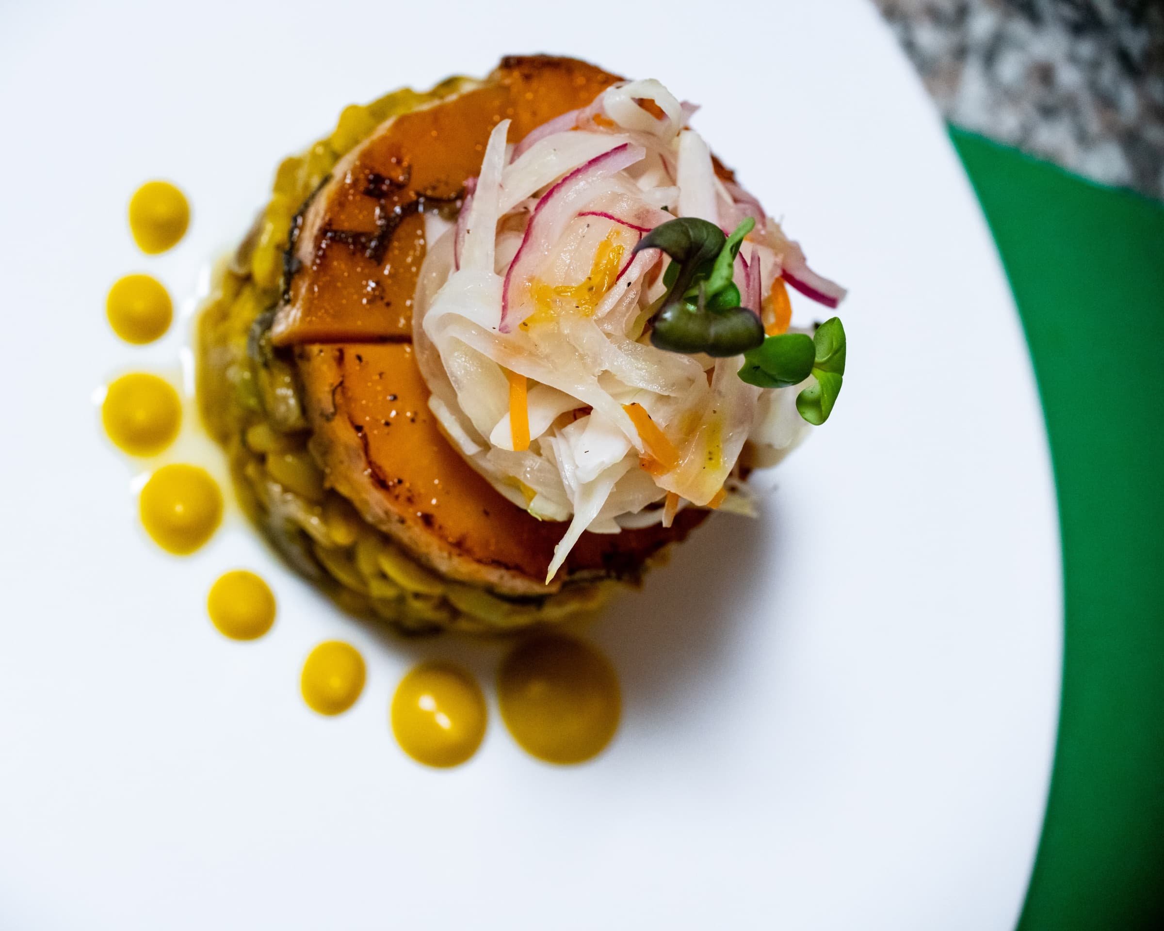 Elevated plated dish, The Dine369 Experience